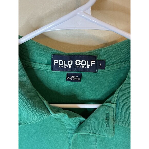 Polo Golf Ralph Lauren Men’s Large Green Short Sleeve Polo Shirt 100% Cotton - Picture 3 of 7